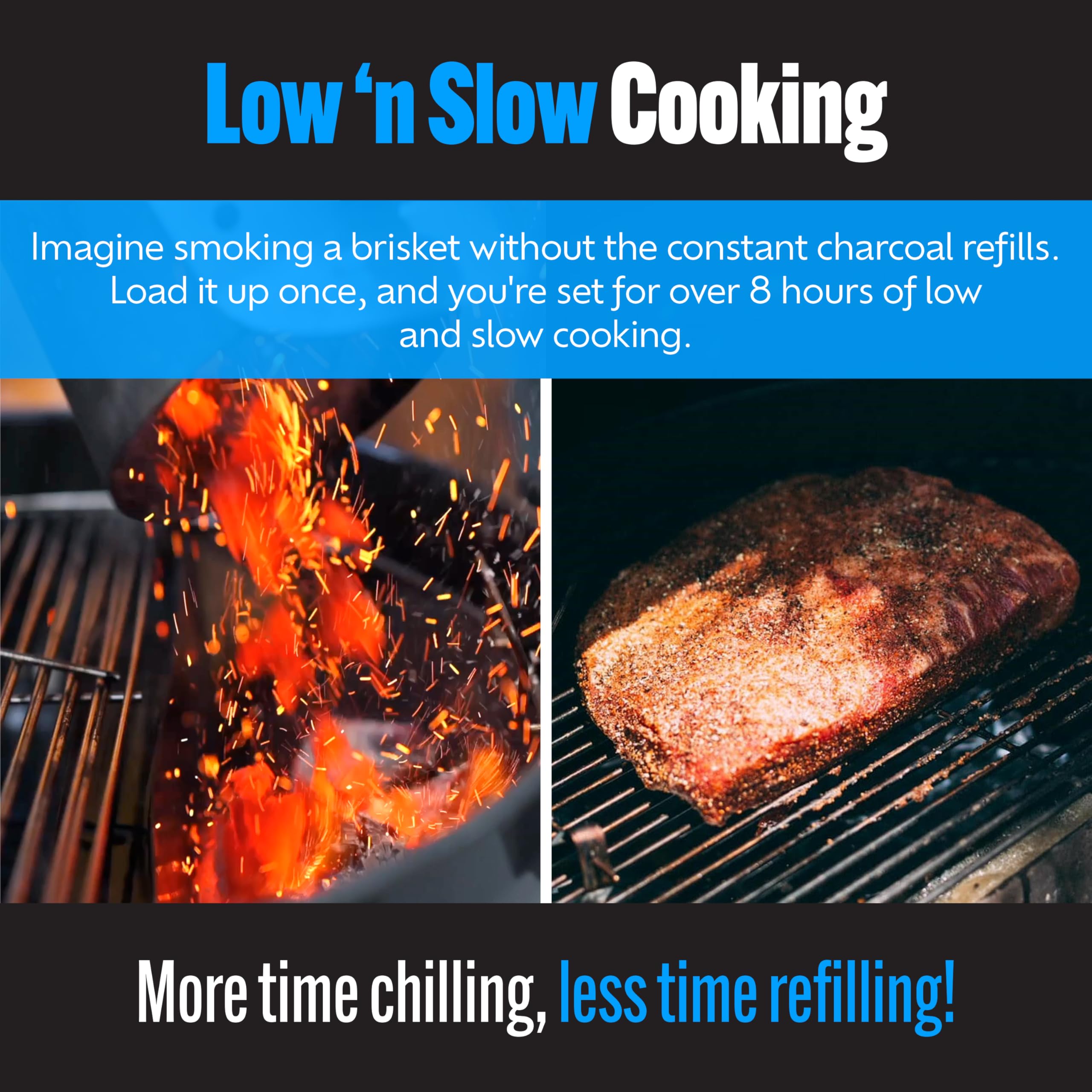 Slow N Sear brisket smoke on Weber 22 demonstrates moisture and even heat