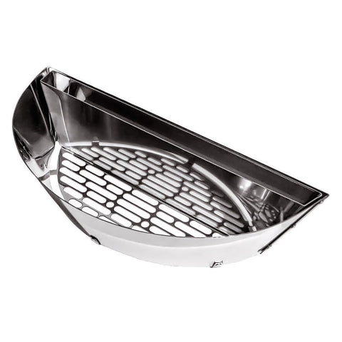 Slow 'N Sear Deluxe charcoal basket in 22-inch Weber setup for indirect cooking.