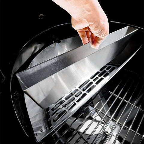 Slow 'N Sear Deluxe enables long low 'n' slow burn with steady heat.