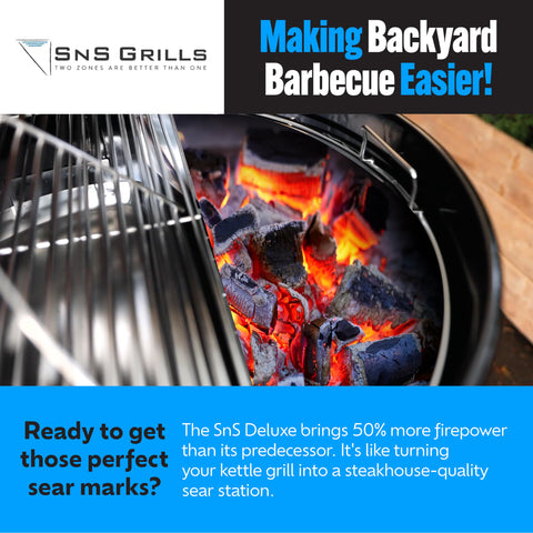 Slow 'N Sear Deluxe 430 stainless steel construction is built to last.