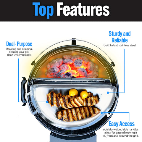Slow 'N Sear Drip 'N Griddle Pan dishwasher-safe for quick cleanup after cooking