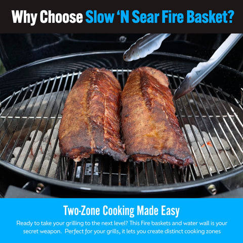 Affordable heat management option with the Slow N Sear FireBasket for BBQ sessions.