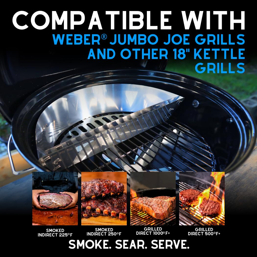 Slow N Sear stainless steel basket delivers durability for high-heat grilling sessions.