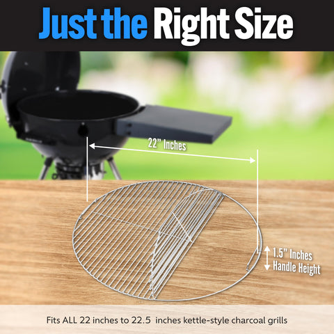 Slow 'N Sear welded handles provide easy lifting and cleanup