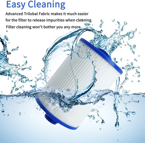 SLSM long-life spa filter with trilobal fabric lasts and resists wear