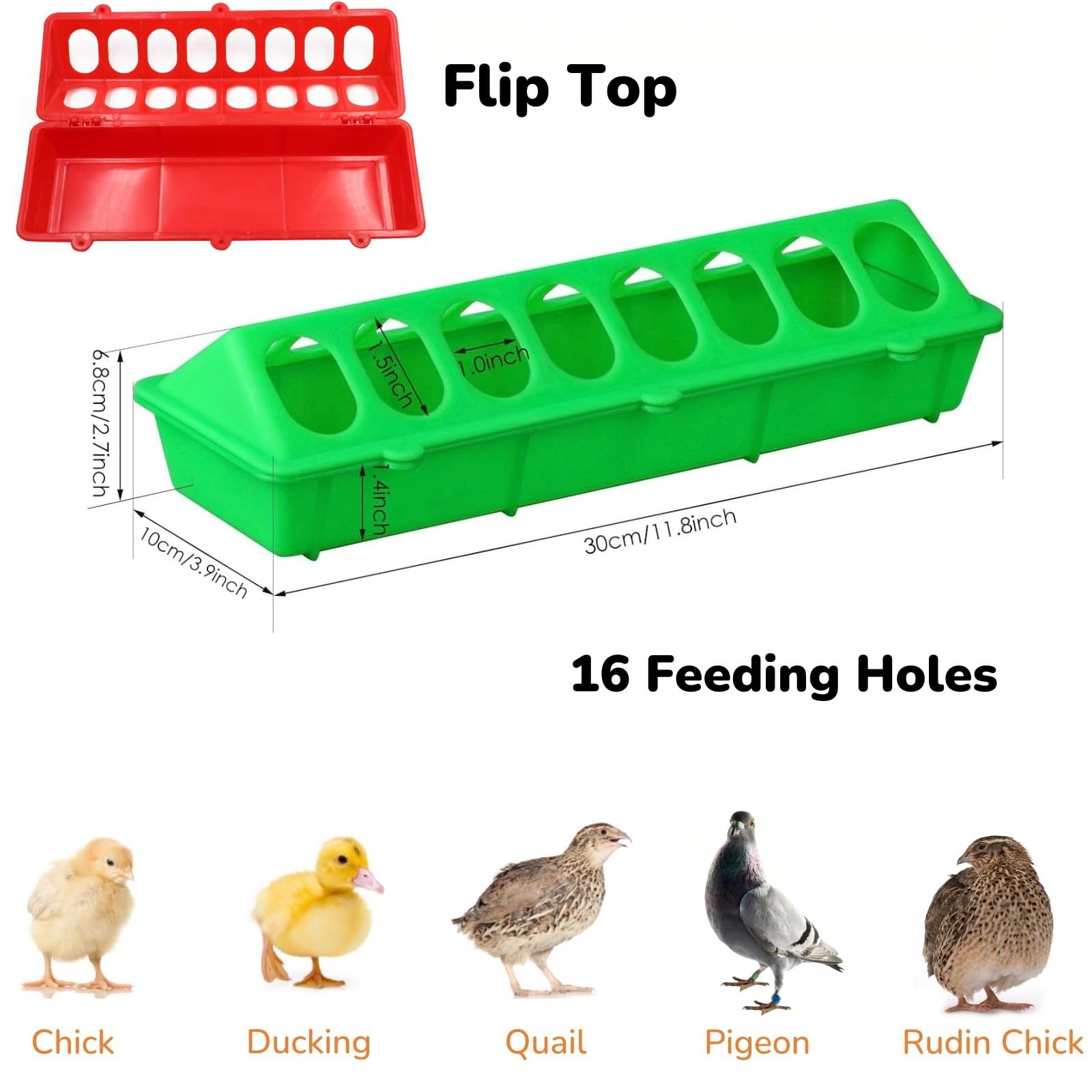SLWHYZL flip-top lid on poultry feeder for easy access