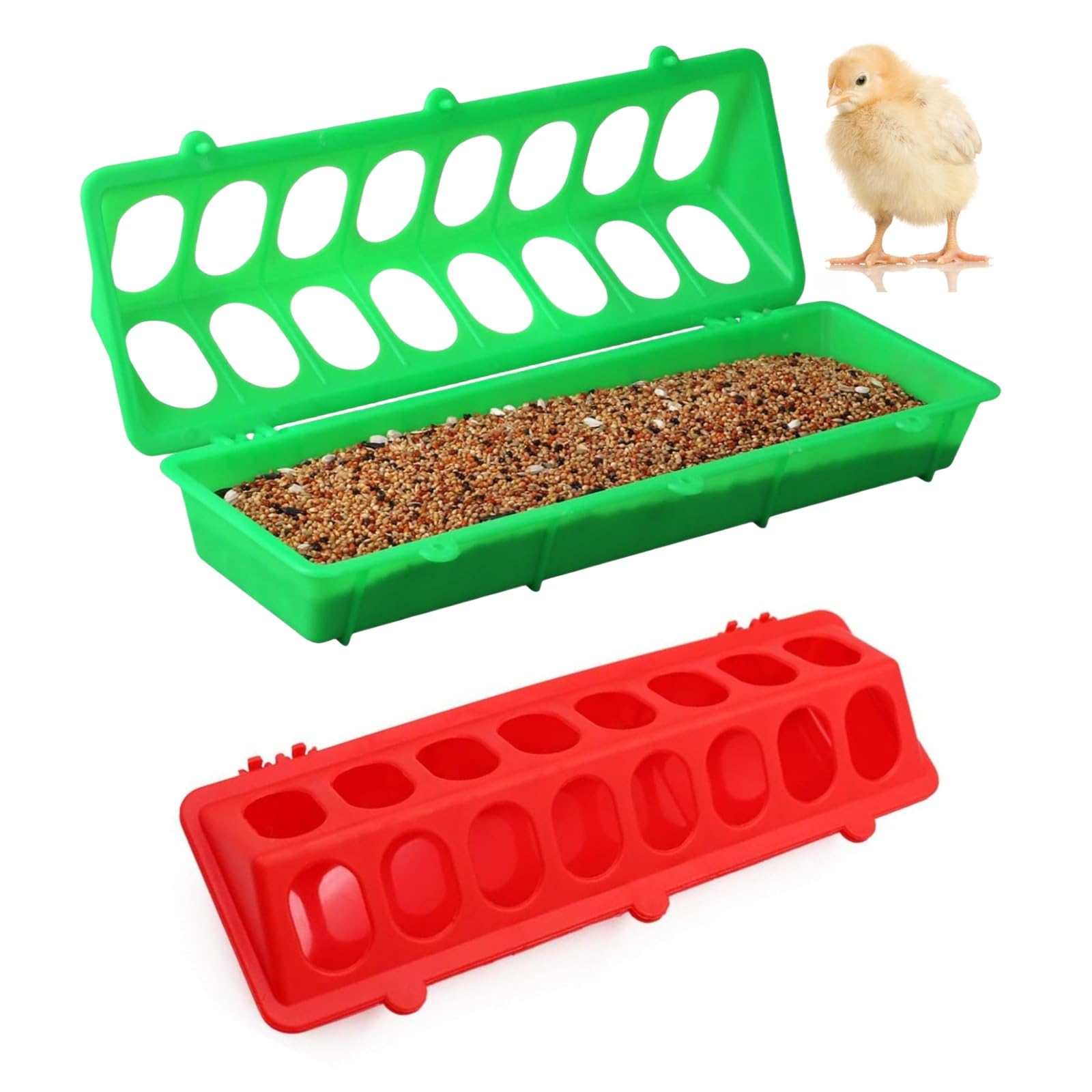 SLWHYZL chicken feeder with 16 holes for organized chick feeding