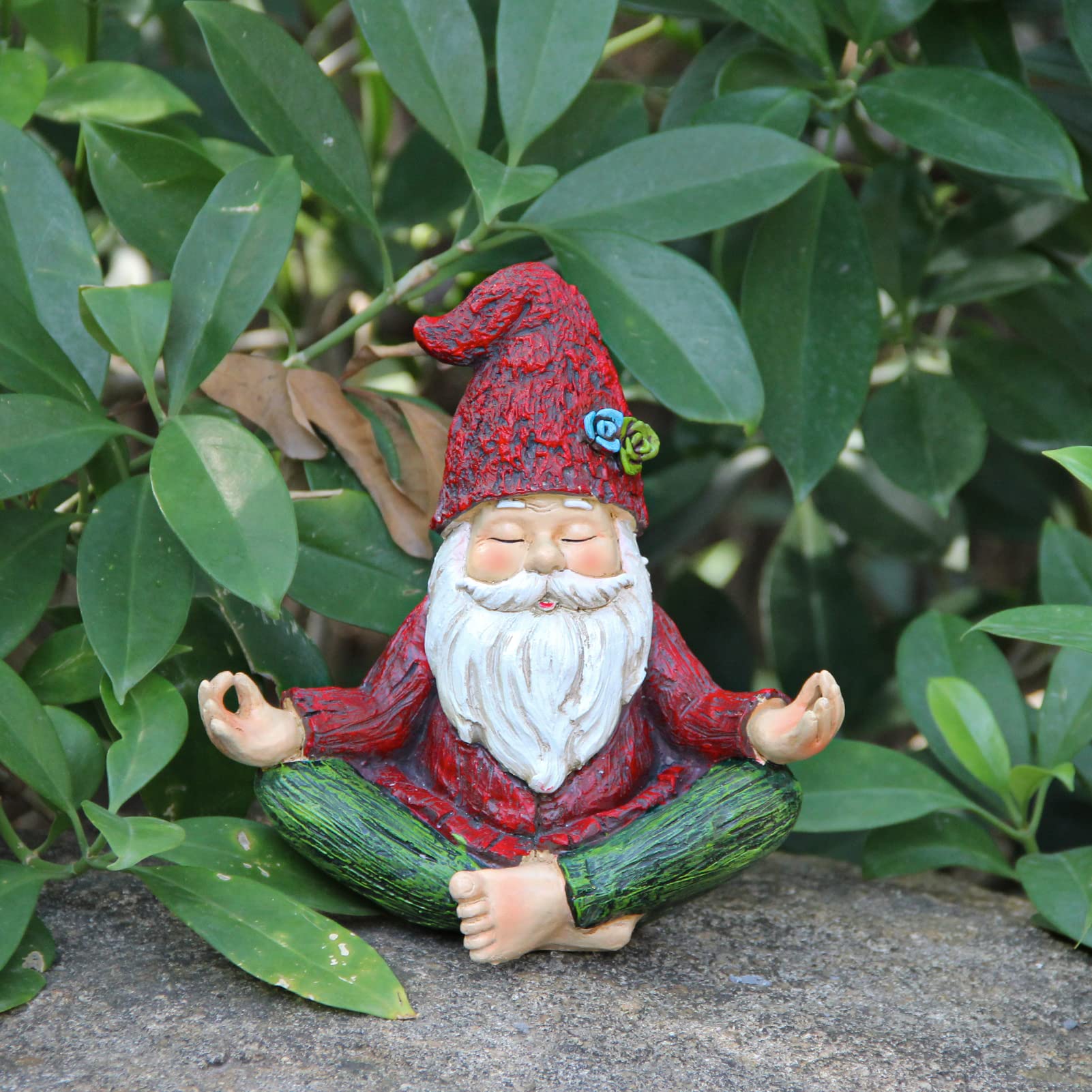 Smadeer garden decor gnome perched on a porch rail