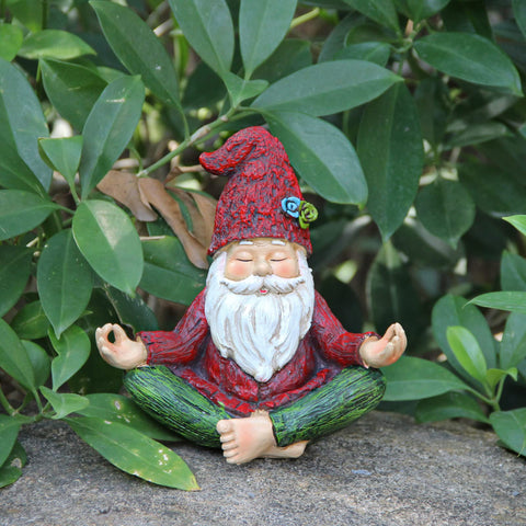 Smadeer garden decor gnome perched on a porch rail