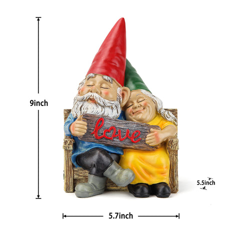 Smadeer garden gnome figurine adds romantic touch to patios and lawns