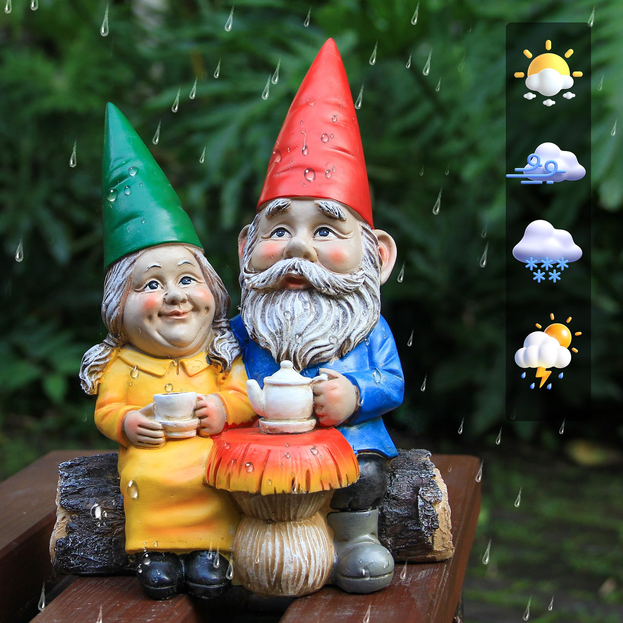 Smadeer gnome sculpture for patio or lawn display enhances space