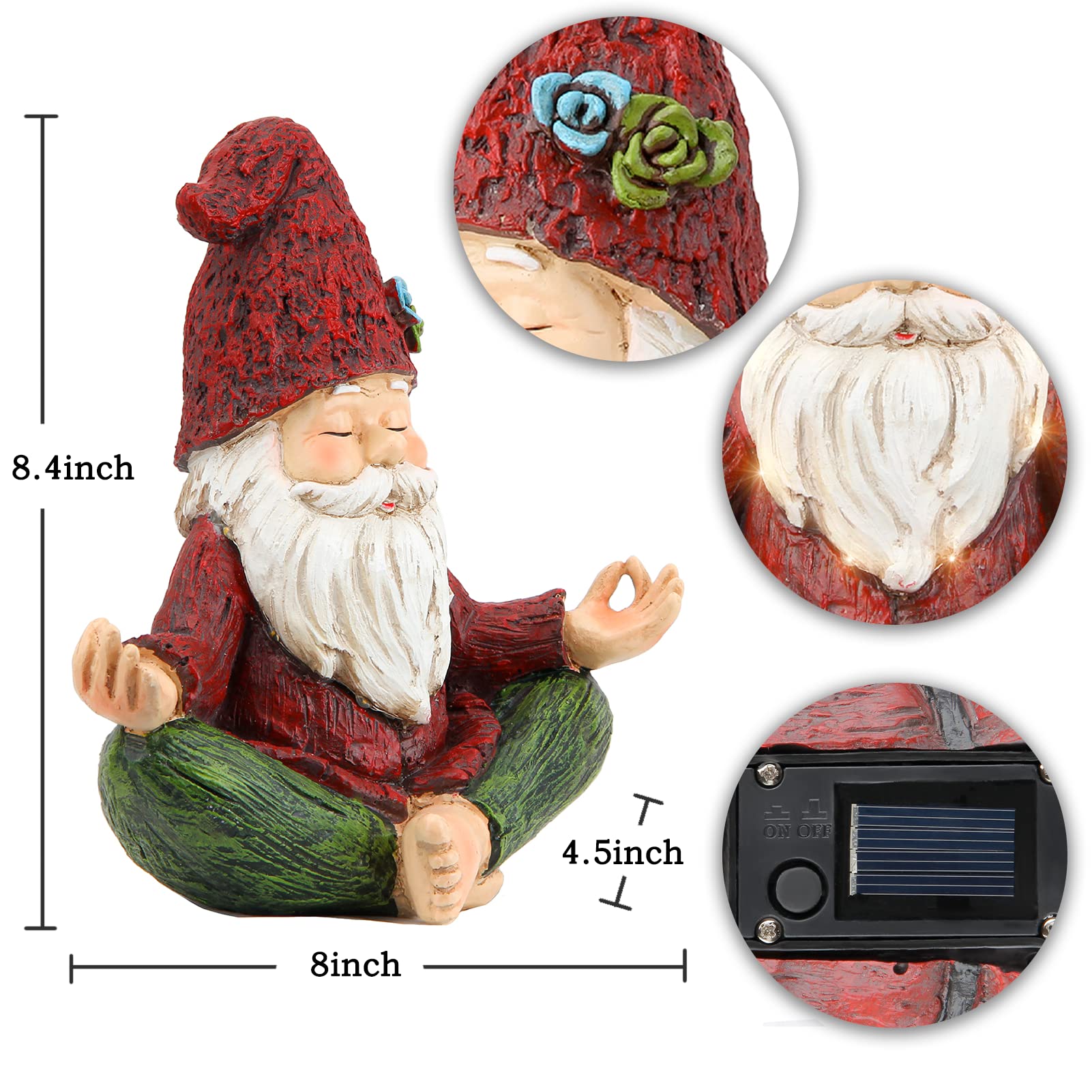 Smadeer outdoor gnome resin statue weatherproof for all weather