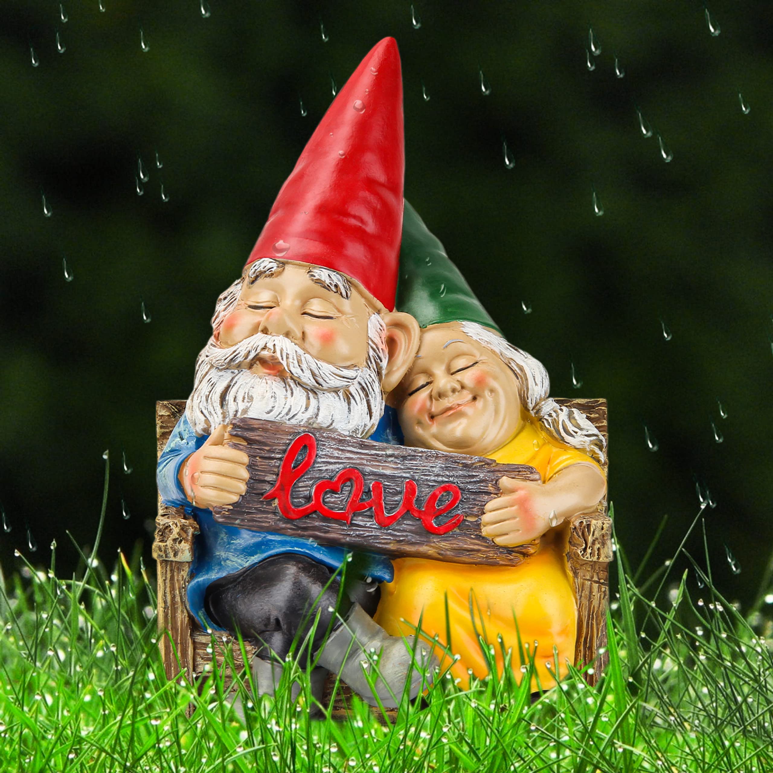 Smadeer outdoor gnome sculpture made of durable resin for all weather