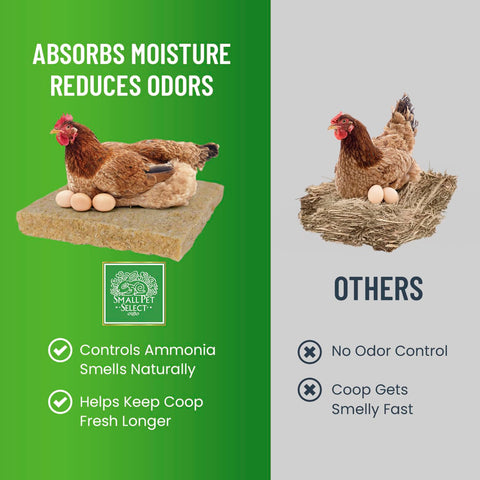 Small Pet Select extra thick nesting pad emphasizes cushioning for hens.