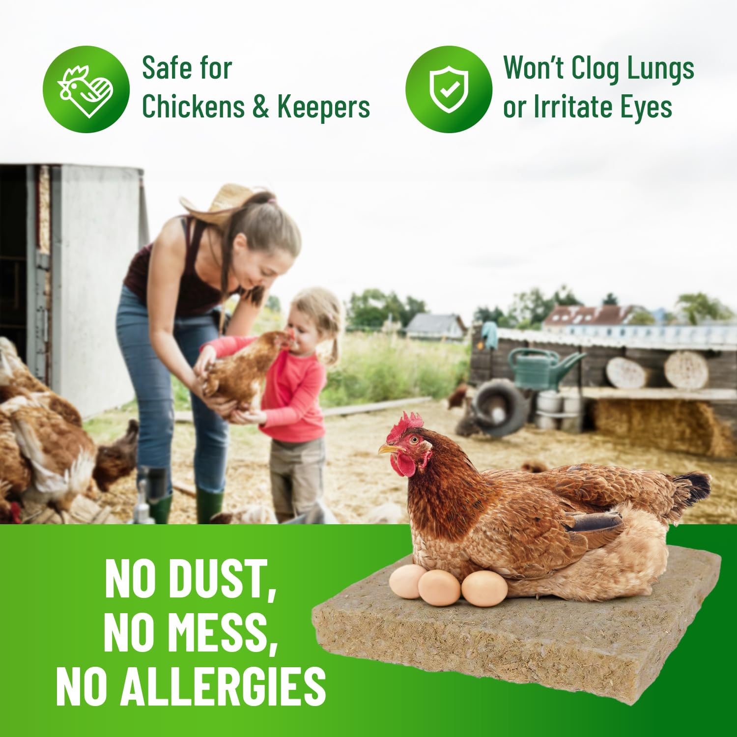 Small Pet Select pads absorb moisture to reduce odors in coops.