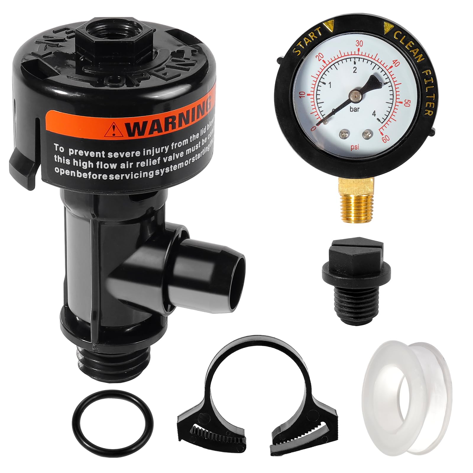 Smark-Premium 98209800 air relief valve front view for reliable pool filtration