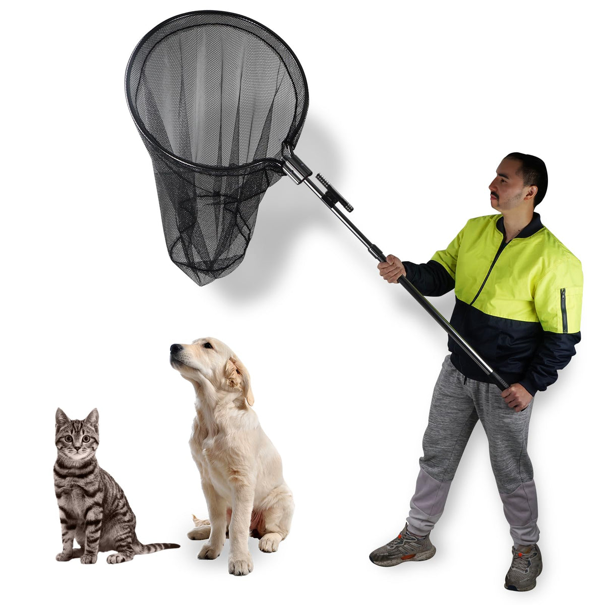 Smarkey Animal Catcher Net extendable-pole enables versatile wildlife capture.