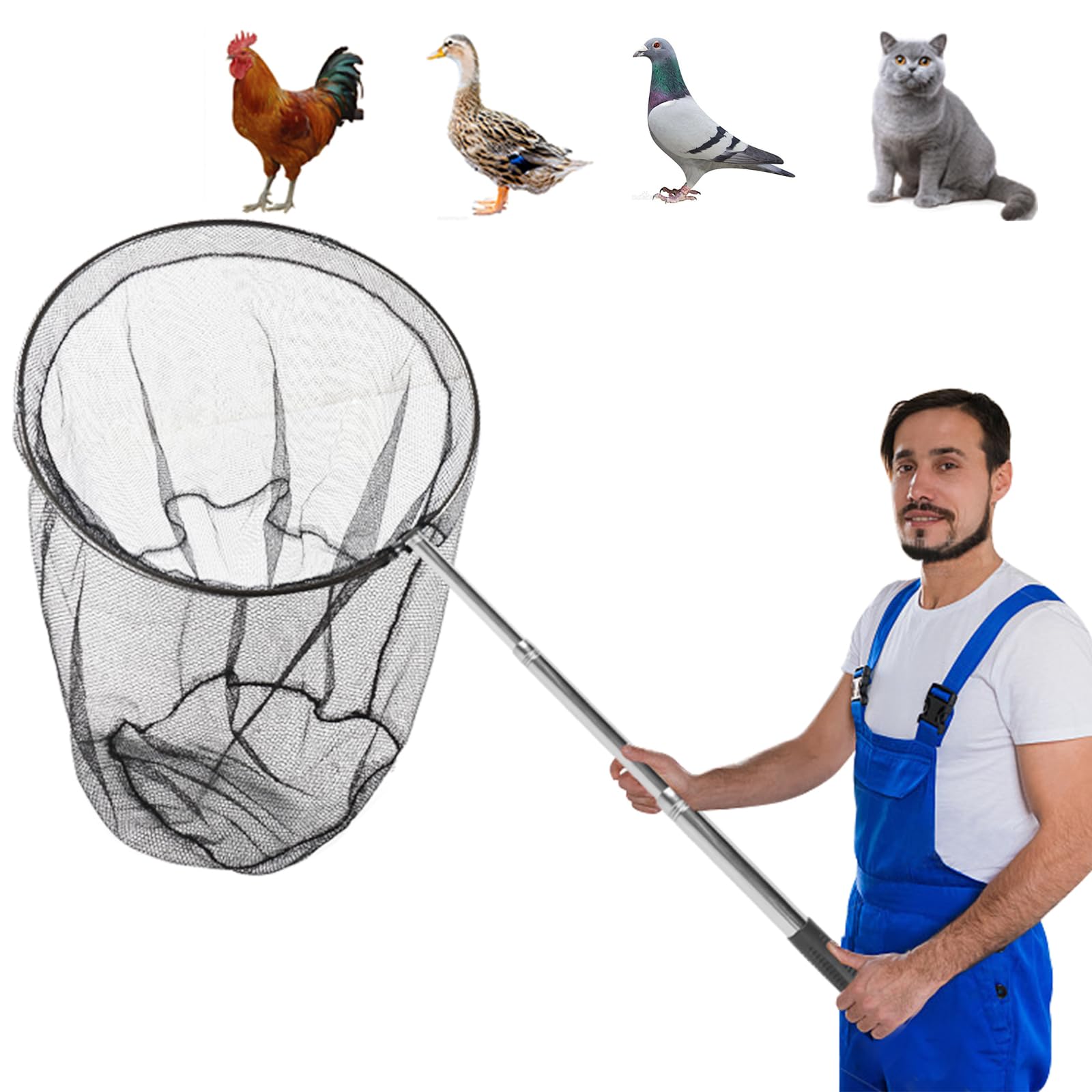 Smarkey Animal Catcher Net with 72-inch extendable pole for safer catching.
