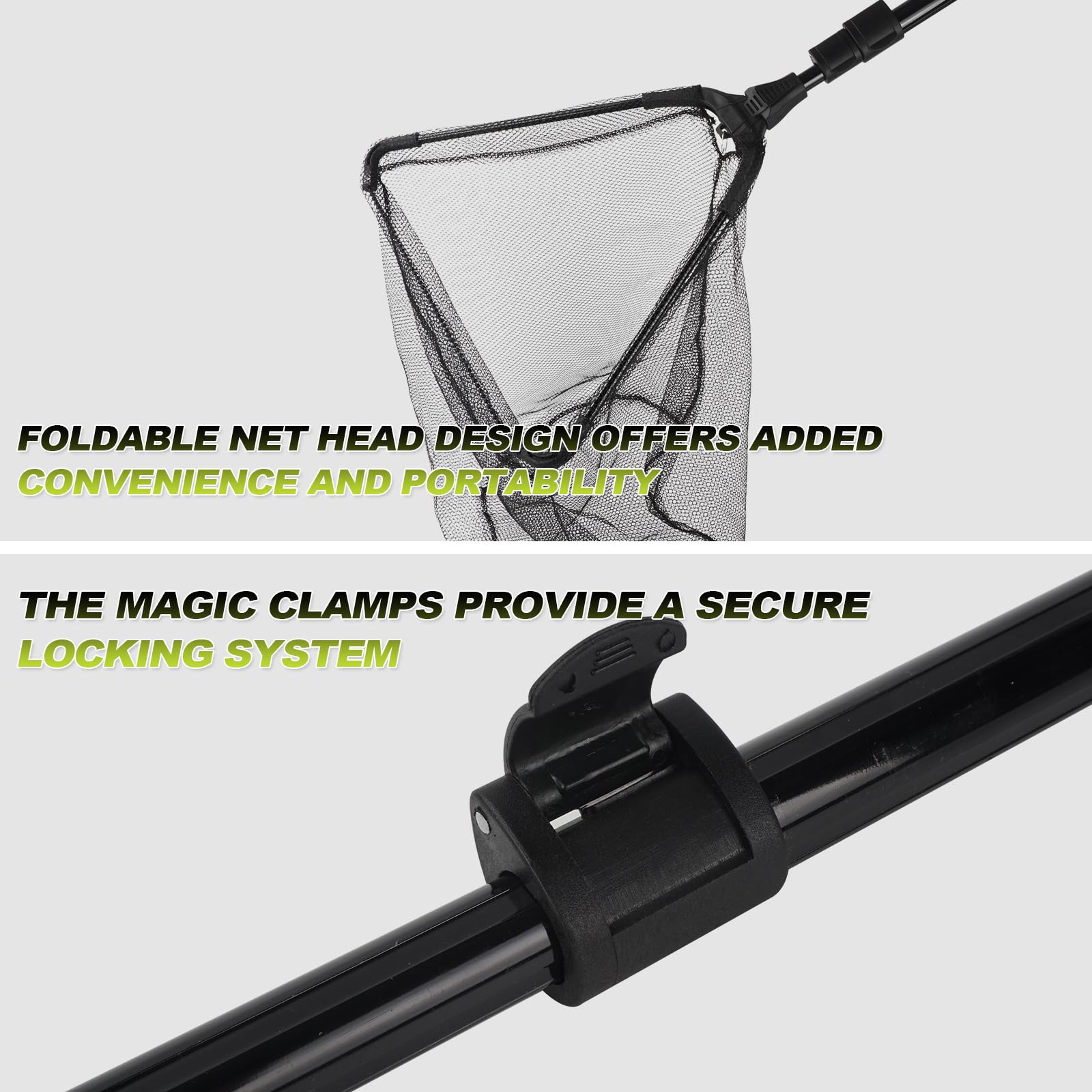 Extendable pole reaches high perches with the Smarkey net.