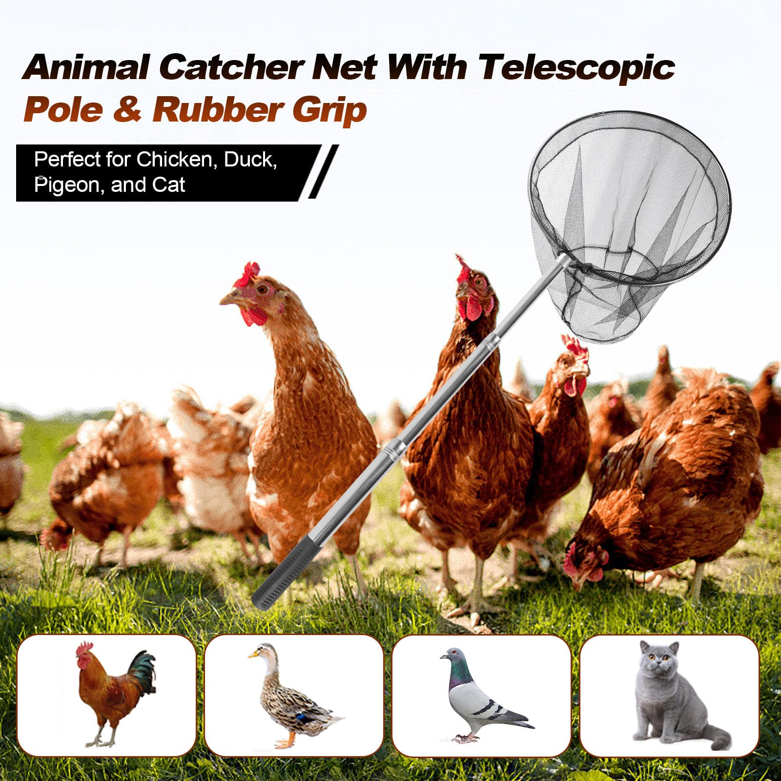 Smarkey stainless steel telescoping pole extends to 72 inches for reach.