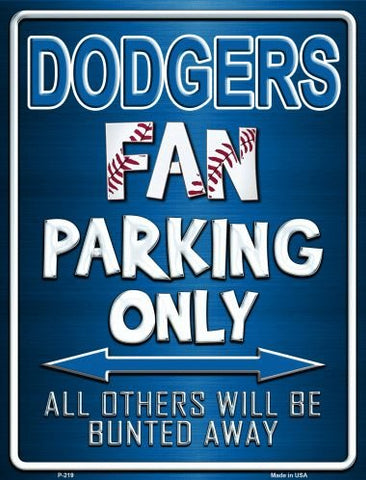 Smart Blonde Dodgers metal sign for parking decor, ideal for garages and outdoor spaces.