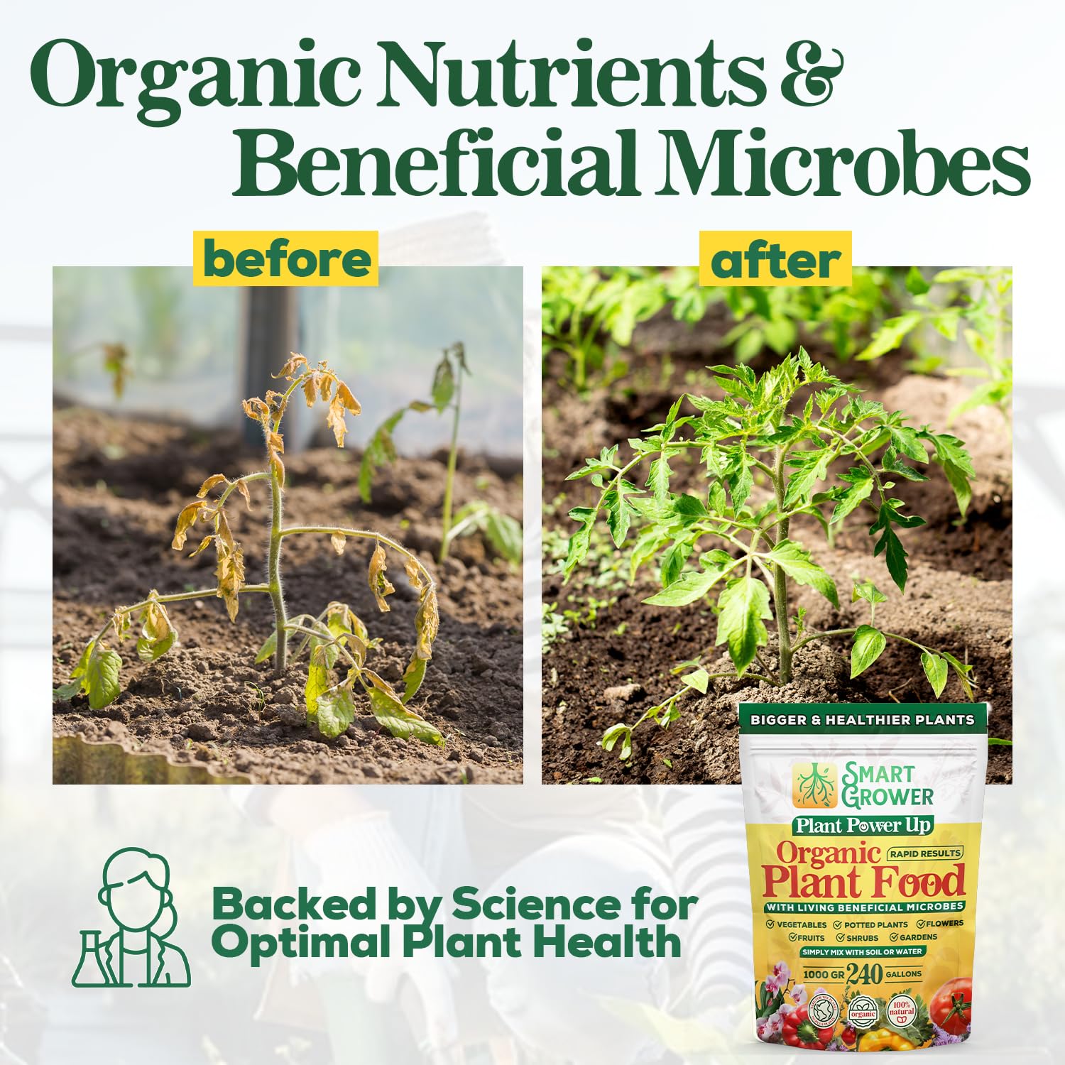 Smart Grower fertilizer for indoor and outdoor use supports versatile gardening and easy watering.