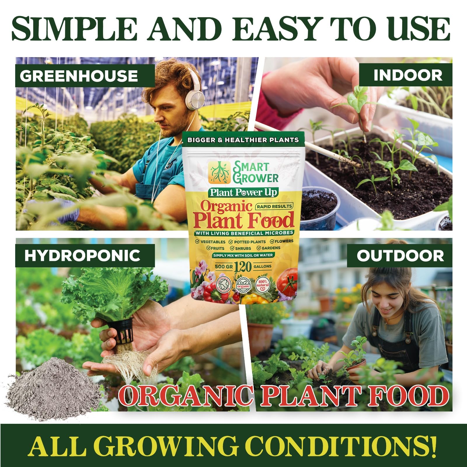 Smart Grower indoor plants flourishing with leafy greens and strong stems.