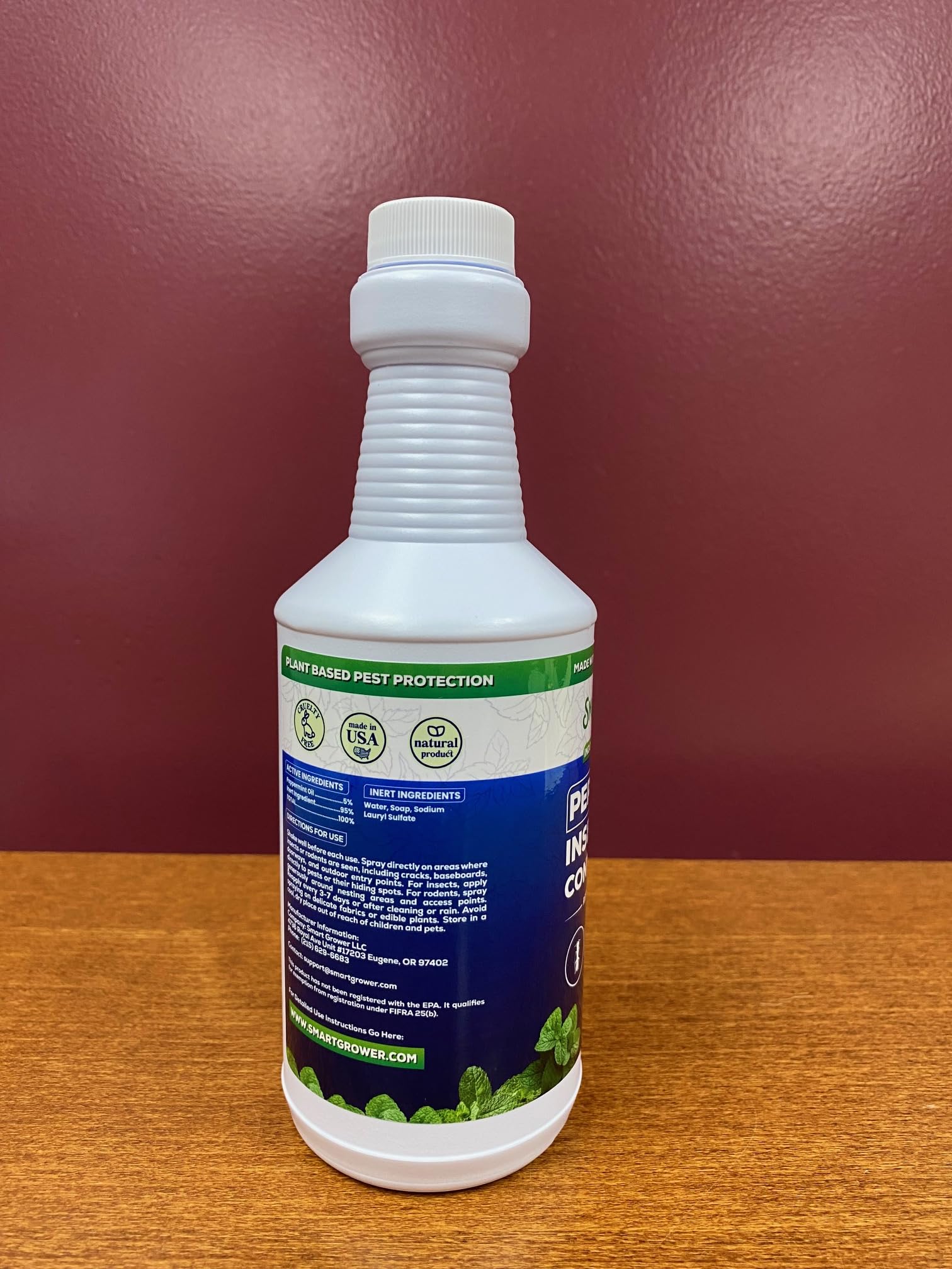 Smart Grower bottle label shows natural ingredients and safety notes