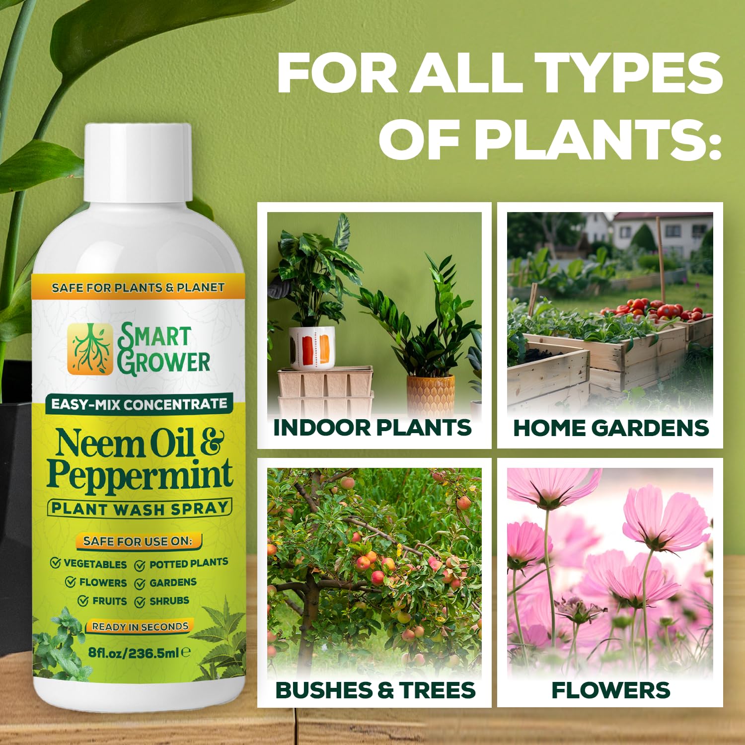Smart Grower Neem Oil Spray used on indoor herbs to maintain cleanliness