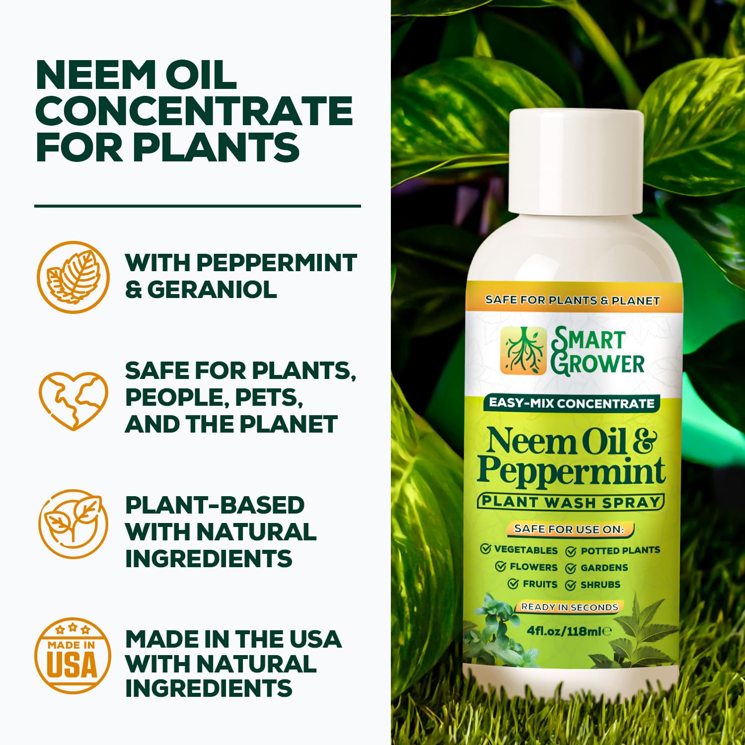 Smart Grower neem oil spray peppermint leaf essence for refreshing plant care
