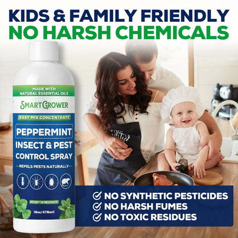 Smart Grower Peppermint Insect Concentrate garden-bed scene for yard protection.