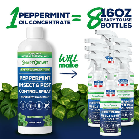 Smart Grower Peppermint Insect Concentrate label showing safety and directions.