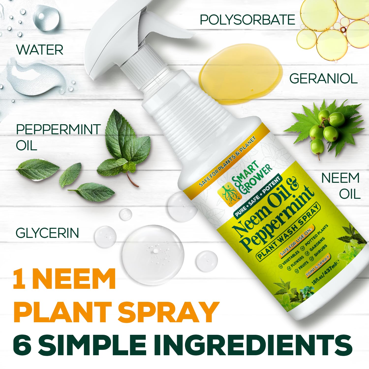Smart Grower peppermint oil detail highlights natural essential oil.