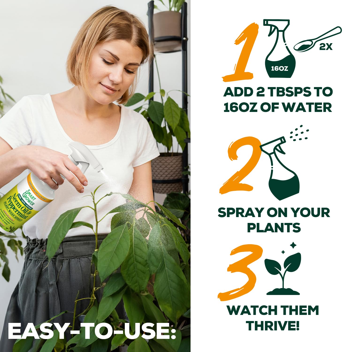 Smart Grower peppermint oil infusion adding a refreshing scent during plant care.
