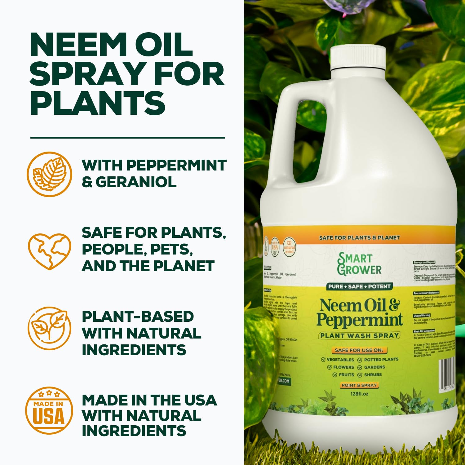 Smart Grower peppermint oil on leaves, adding natural aroma and cleansing effect