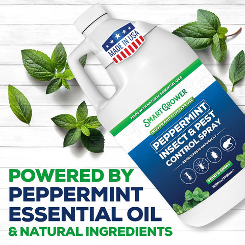 Smart Grower peppermint oil spray action demonstrating easy application