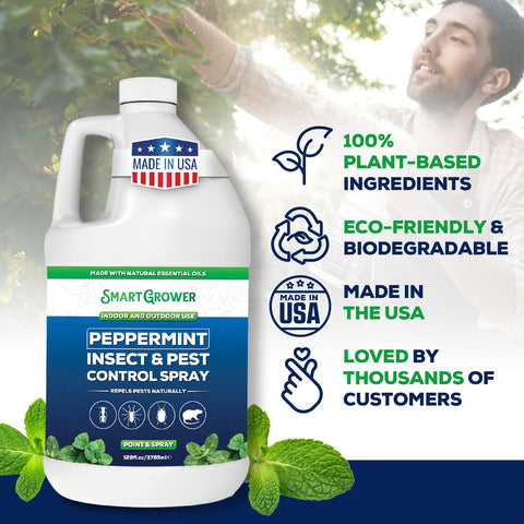 Smart Grower peppermint oil spray bottle with pour to prevent mess