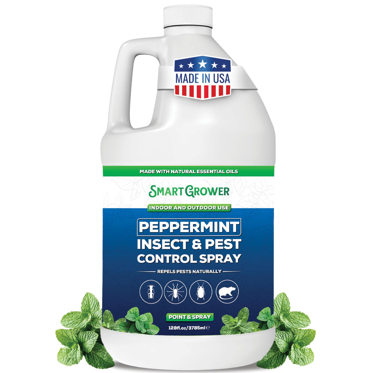 Smart Grower peppermint oil spray bottle ready-to-use pest deterrent for homes
