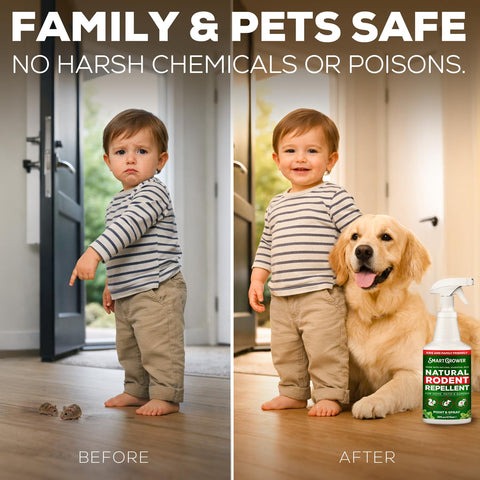 Smart Grower peppermint spray indoors supports kitchens, basements, and storage areas.