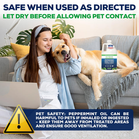 Smart Grower peppermint oil spray used indoors near entryways
