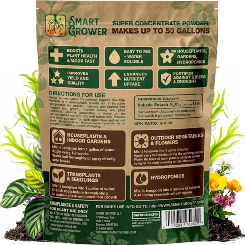Smart Grower 2oz bag yields up to 50 gallons of liquid feed.