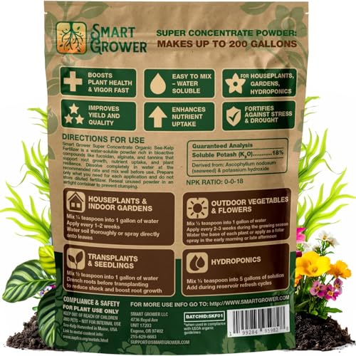 Smart Grower Sea-Kelp bottle-dispense simplifies dosing.
