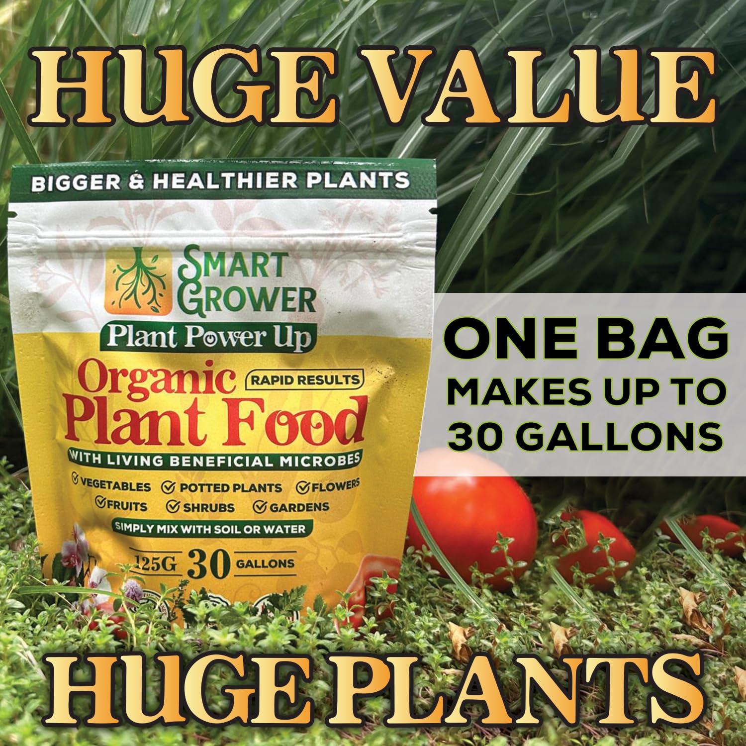 Smart Grower vegetable garden formula supports healthier harvests with water-soluble application.