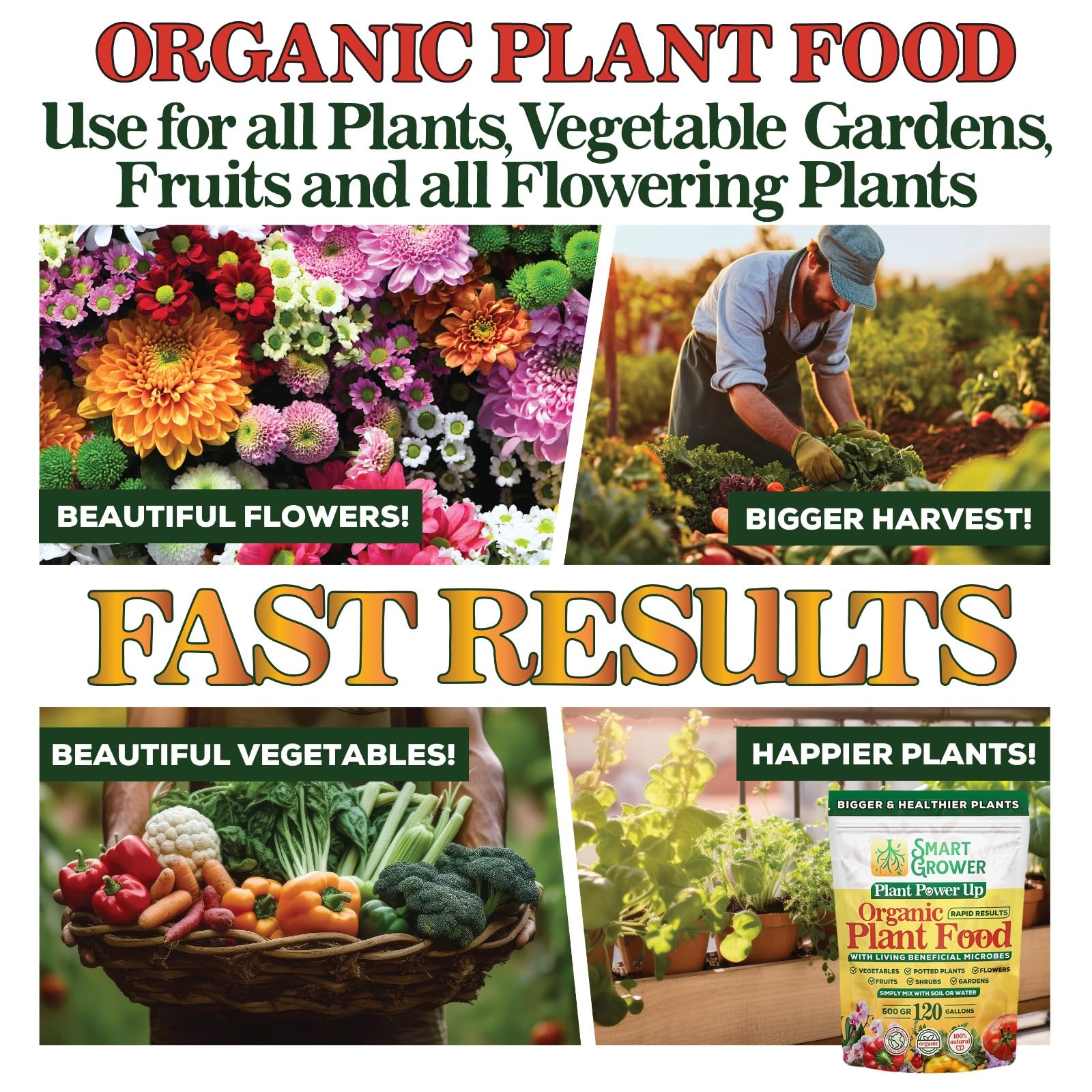 Smart Grower water-soluble formula dissolves quickly for easy indoor and outdoor use.
