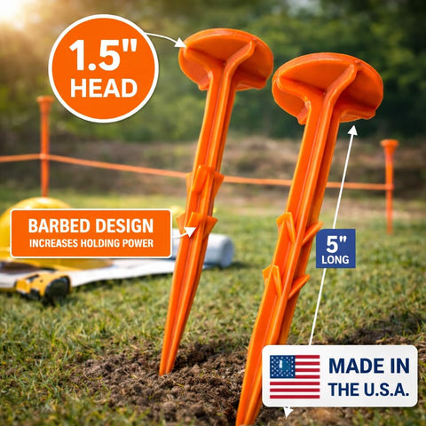 Smart Spring hi-vis boundary marker orange helps locate property lines without drawing attention