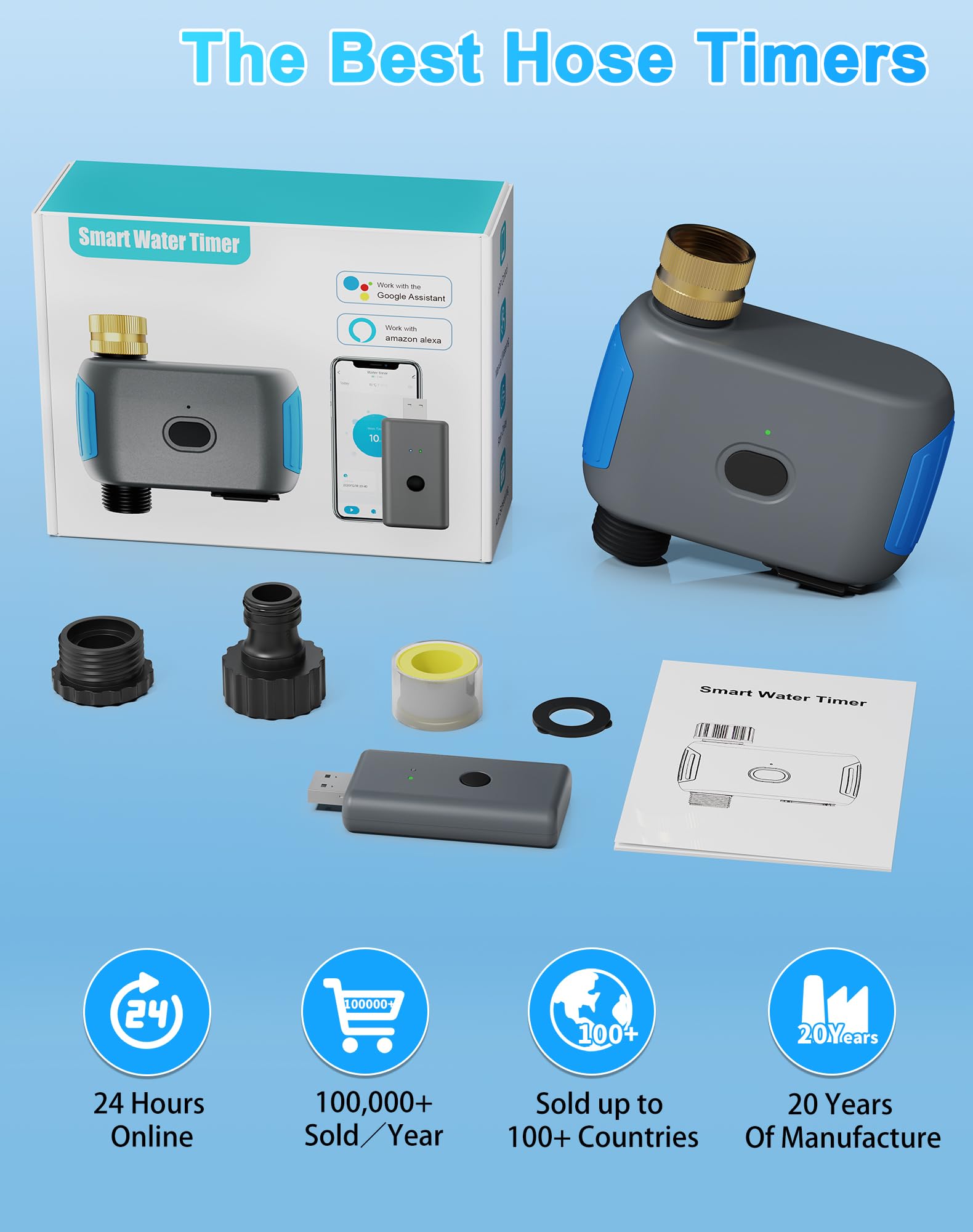 Smartale IP55 weatherproof ABS housing for reliable outdoor performance.