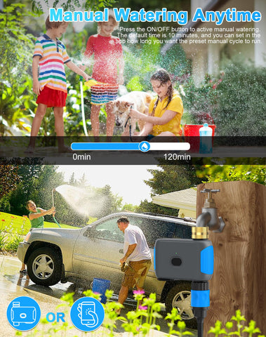 Smartale rain delay feature image shows weather-based watering adjustments.