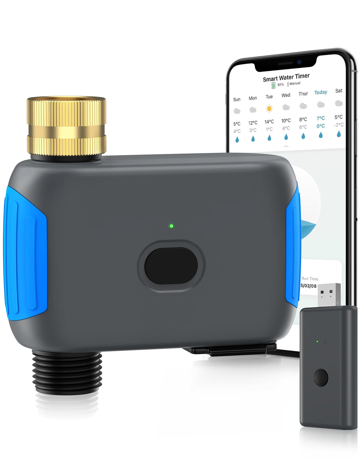 Smartale WiFi sprinkler timer front view for remote irrigation control.