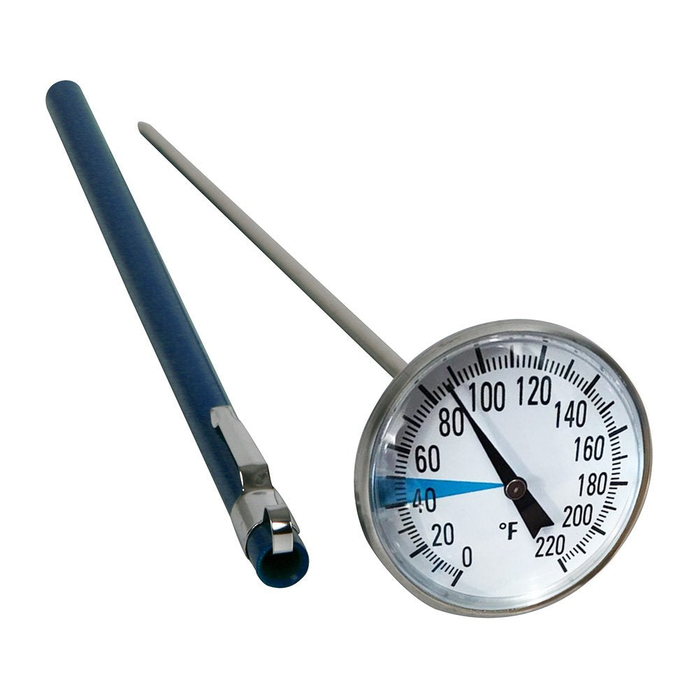 SmartChoice stainless steel soil thermometer with a 127mm stem for accurate soil readings.