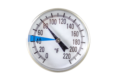 SmartChoice thermometer stem in soil provides quick ground temperature checks.